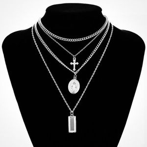 Jesus Cross Multi-Layer Necklace